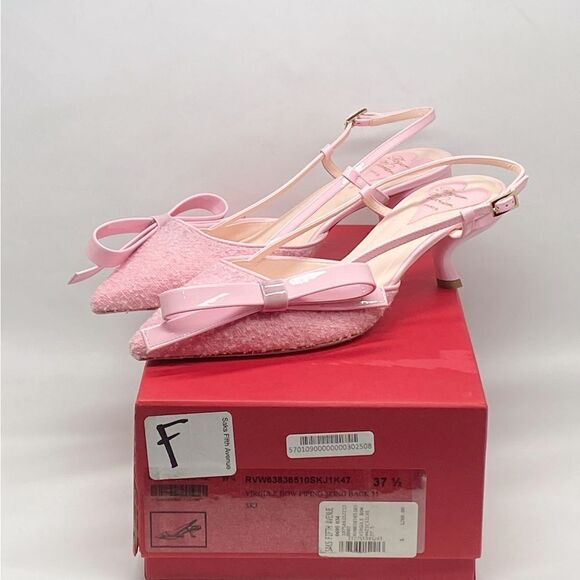 Roger Vivier Virgule Bow Comma-Heel Slingback Pumps size 37.5 - Picture 14 of 16